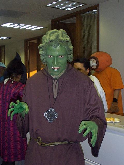 me in Gorgon costume: torso and hands shot