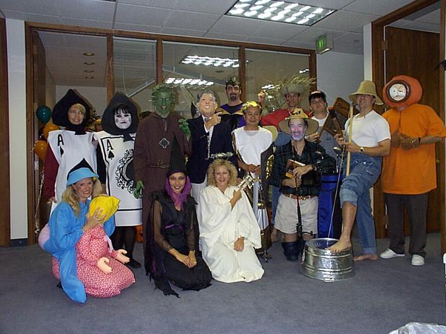 me in Gorgon costume: group shot with my coworkers who dressed up